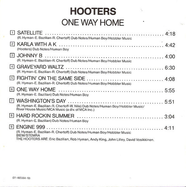 Hooters* : One Way Home (CD, Album, RE)
