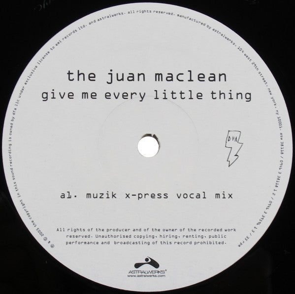The Juan MacLean : Give Me Every Little Thing (2x12")