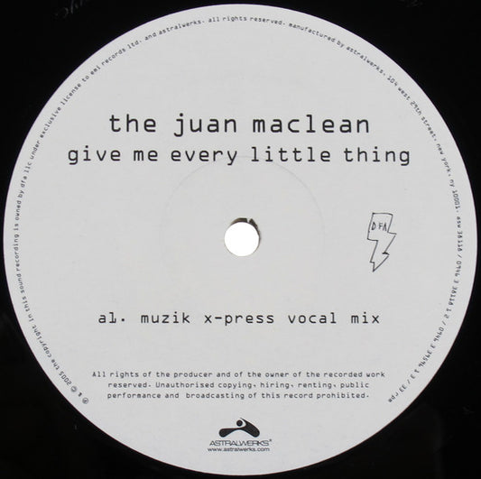 The Juan MacLean : Give Me Every Little Thing (2x12")