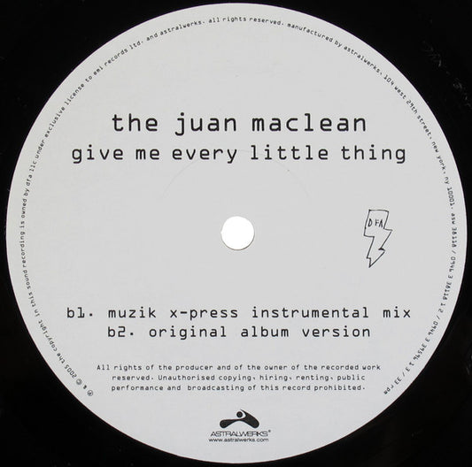 The Juan MacLean : Give Me Every Little Thing (2x12")