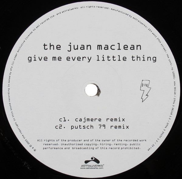 The Juan MacLean : Give Me Every Little Thing (2x12")