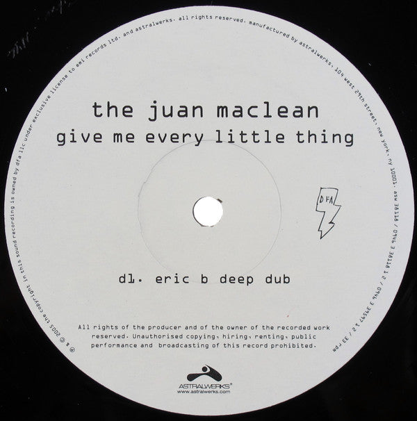 The Juan MacLean : Give Me Every Little Thing (2x12")