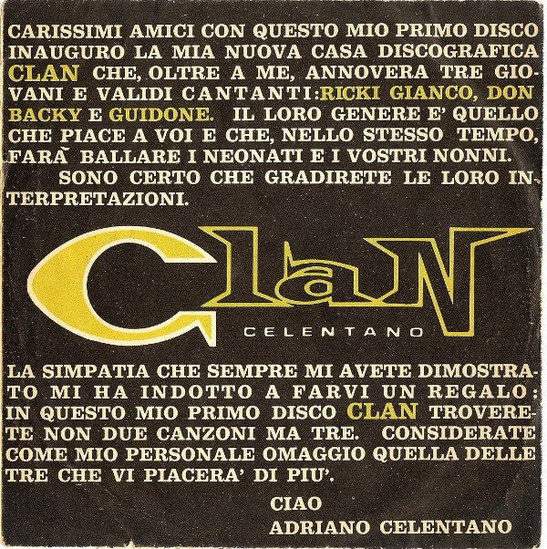 Adriano Celentano : Stai Lontana Da Me (7", Gat)