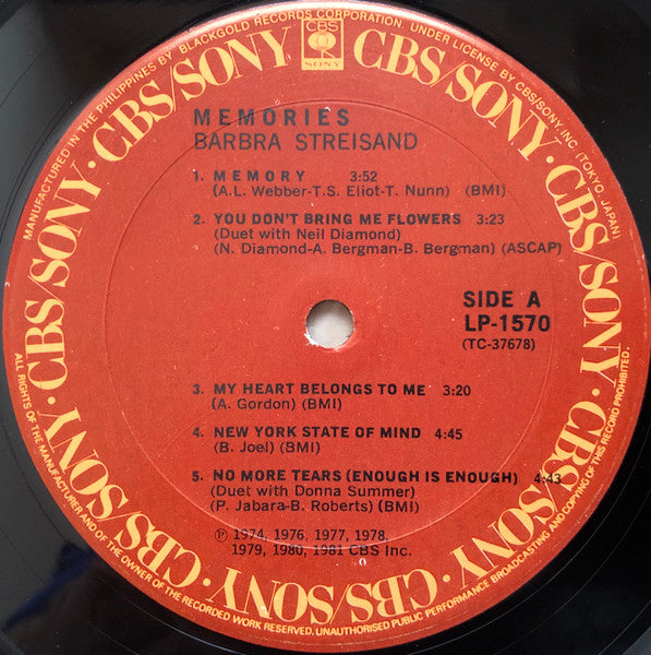 Barbra Streisand : Memories (LP, Comp)
