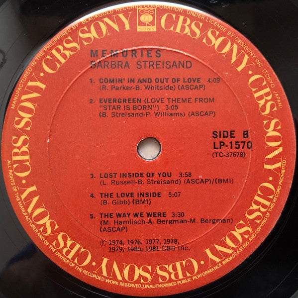 Barbra Streisand : Memories (LP, Comp)