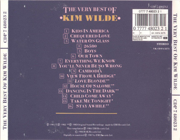Kim Wilde : The Very Best Of Kim Wilde (CD, Comp, RM)