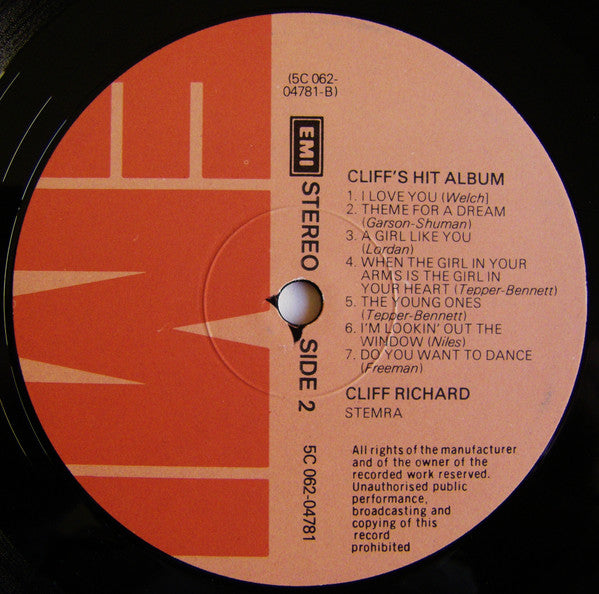 Cliff Richard : Cliff's Hit Album (LP, Comp)