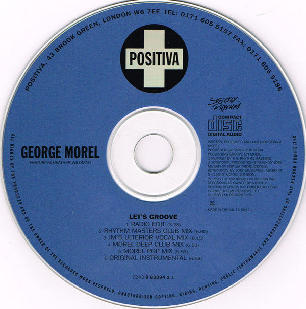 George Morel Featuring Heather Wildman : Let's Groove (CD, Single)