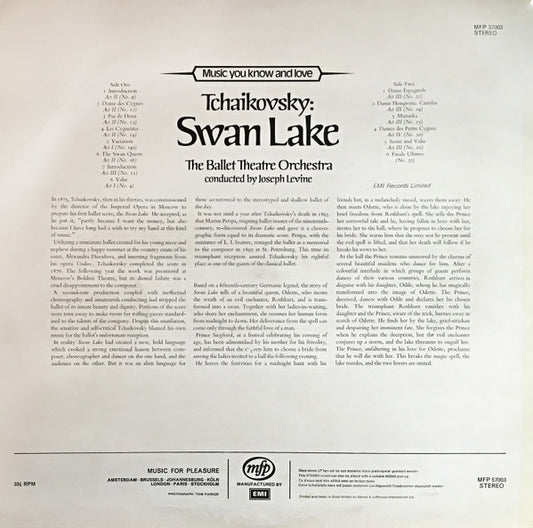 Pyotr Ilyich Tchaikovsky, Ballet Theatre Orchestra, Joseph Levine : Selections From Swan Lake (LP)