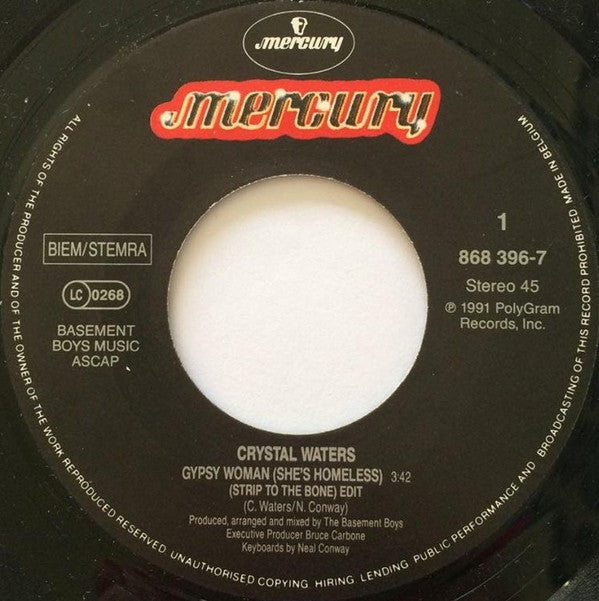 Crystal Waters : Gypsy Woman (La Da Dee La Da Da) (7", Single)