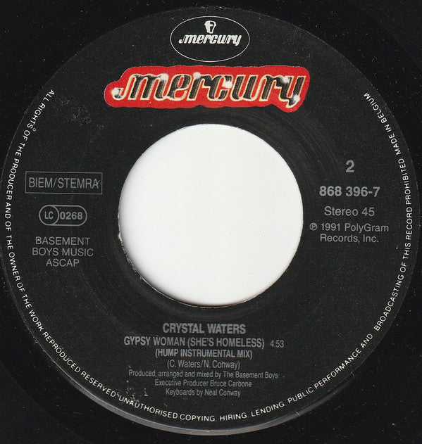 Crystal Waters : Gypsy Woman (La Da Dee La Da Da) (7", Single)