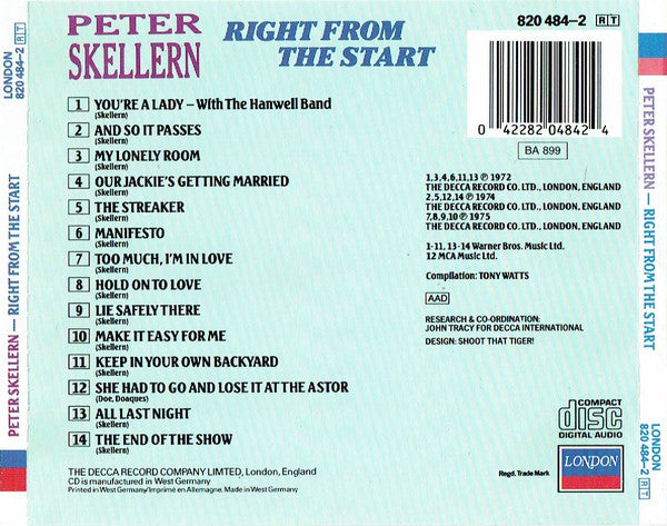 Peter Skellern : Right From The Start (CD, Comp, RE)
