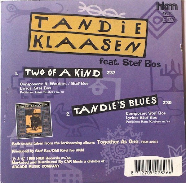 Thandi Klaasen Feat. Stef Bos : Two Of A Kind (CD, Single)