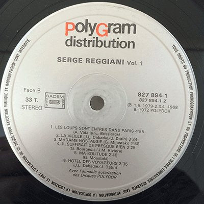 Serge Reggiani : Serge Reggiani Volume 1 (LP, Comp)
