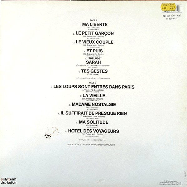 Serge Reggiani : Serge Reggiani Volume 1 (LP, Comp)