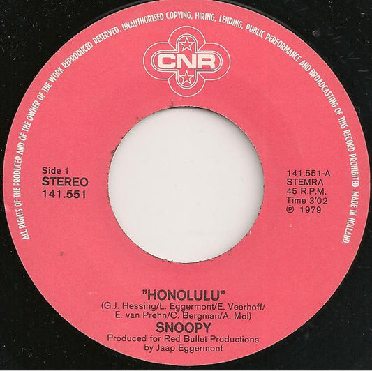Snoopy (3) : Honolulu (7", Single, Pap)