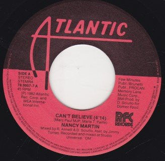Nancy Martinez : Can't Believe (7", Single)