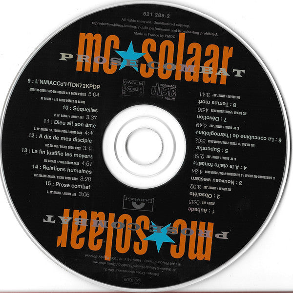 MC Solaar : Prose Combat (CD, Album)