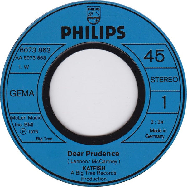Katfish (2) : Dear Prudence (7", Single)
