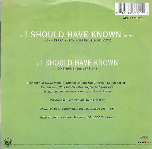 Helmut Lotti : I Should Have Known (7", Single)