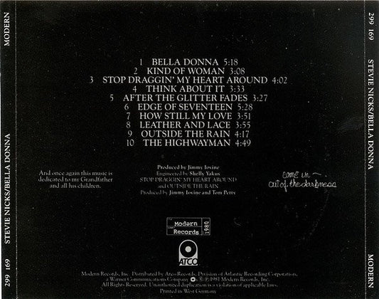 Stevie Nicks : Bella Donna (CD, Album, RE, Tar)