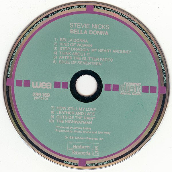 Stevie Nicks : Bella Donna (CD, Album, RE, Tar)