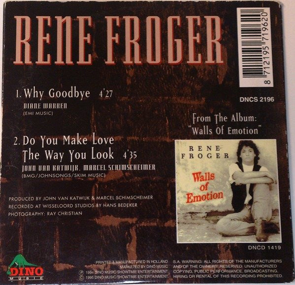 René Froger : Why Goodbye (CD, Single)