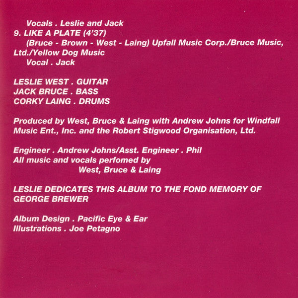 West, Bruce & Laing : Whatever Turns You On (CD, Album, RE)