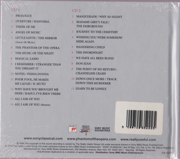 Andrew Lloyd Webber : The Phantom Of The Opera (The Original Motion Picture Soundtrack) (2xCD, Album, Dlx, S/Edition)