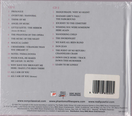 Andrew Lloyd Webber : The Phantom Of The Opera (The Original Motion Picture Soundtrack) (2xCD, Album, Dlx, S/Edition)