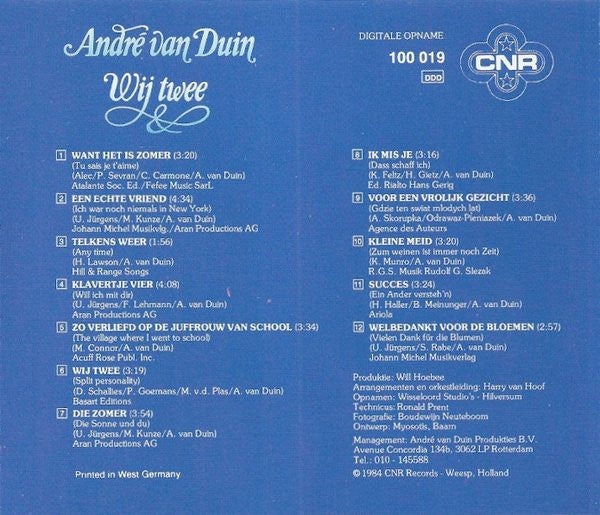 André van Duin : Wij Twee (CD, Album)