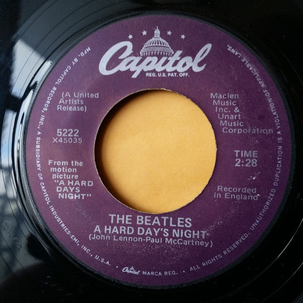 The Beatles : A Hard Day's Night (7", Single, RE)
