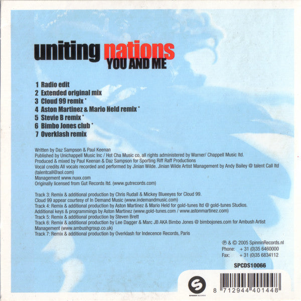 Uniting Nations : You And Me (CD, Single)