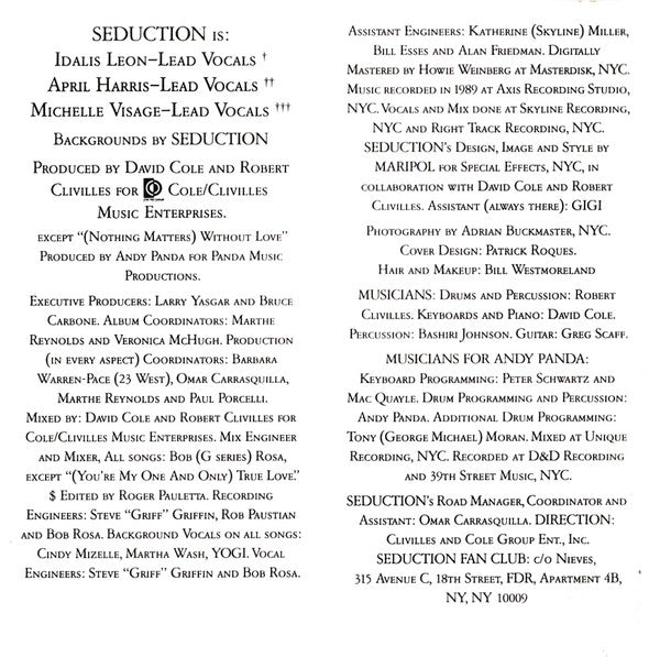 Seduction : Nothing Matters Without Love (CD, Album)