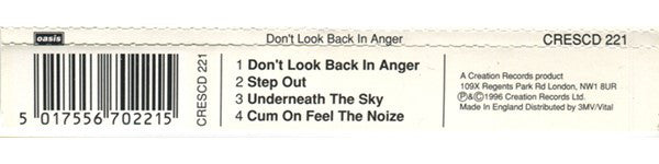 Oasis (2) : Don't Look Back In Anger (CD, Single)