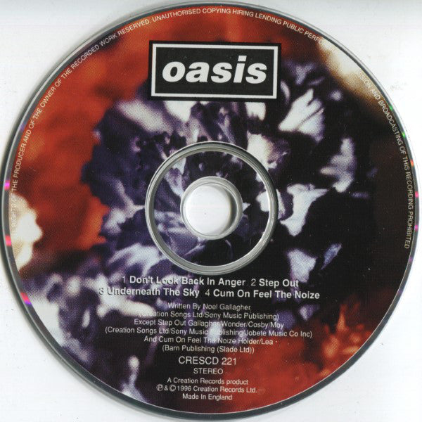 Oasis (2) : Don't Look Back In Anger (CD, Single)