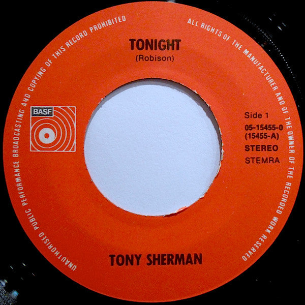 Tony Sherman : Tonight (7", Single)