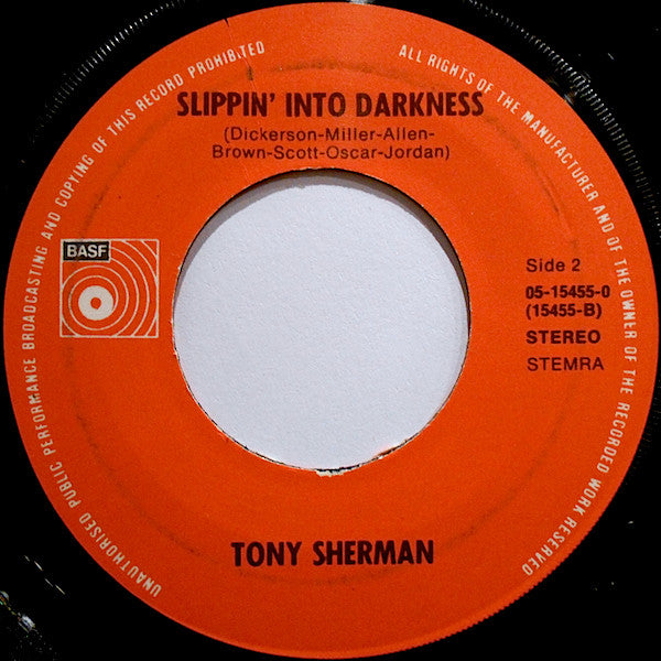 Tony Sherman : Tonight (7", Single)