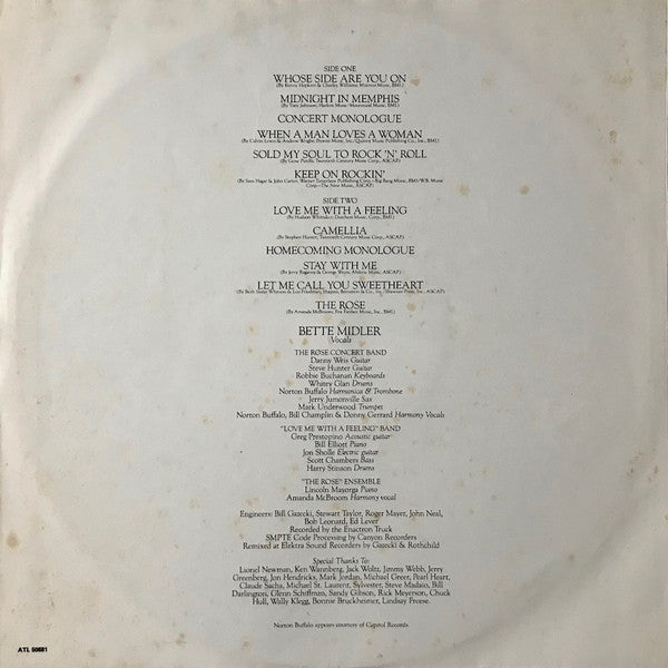 Bette Midler : The Rose - Banda Sonora Original (LP, Album)