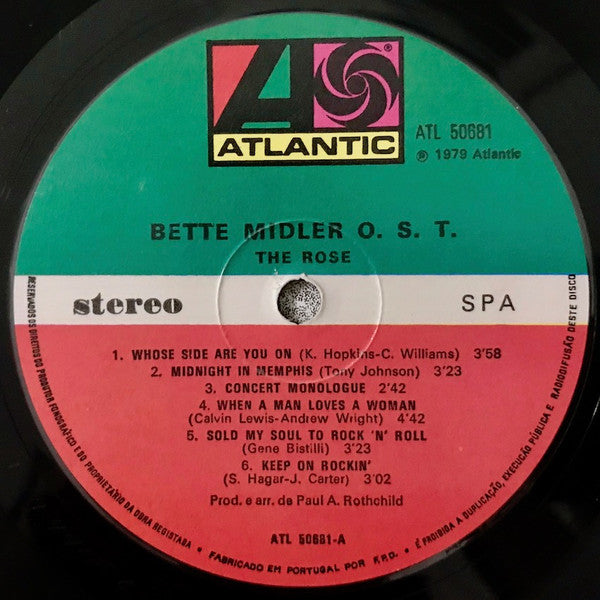 Bette Midler : The Rose - Banda Sonora Original (LP, Album)