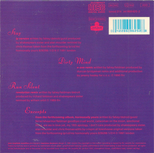 Shakespear's Sister : Stay (CD, Single, Ltd)