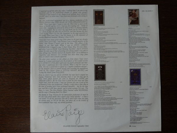 Elaine Paige : Stages (LP, Album)