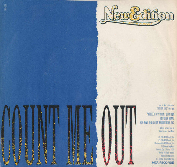 New Edition : Count Me Out (7")