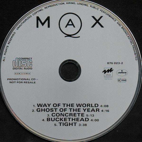 Max Q : Max Q (CD, Promo, Smplr)