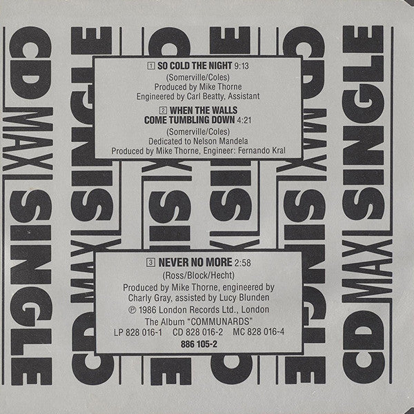 The Communards : So Cold The Night (CD, Maxi)