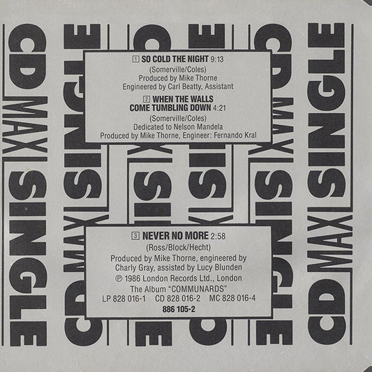 The Communards : So Cold The Night (CD, Maxi)