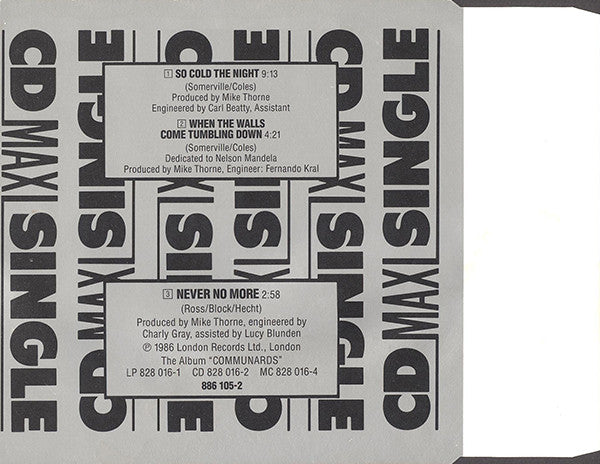 The Communards : So Cold The Night (CD, Maxi)