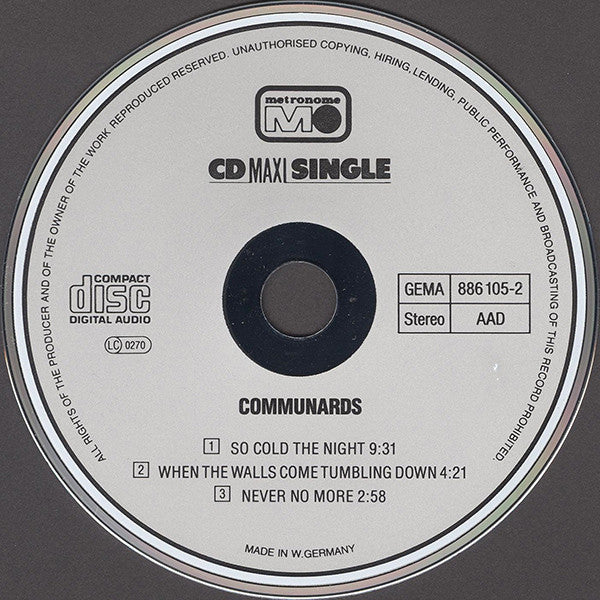 The Communards : So Cold The Night (CD, Maxi)