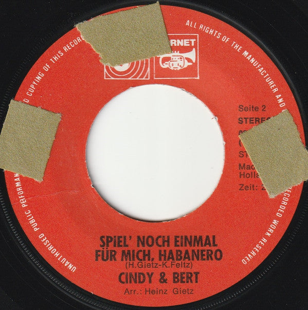 Cindy & Bert : Aber Am Abend Da Spielt Der Zigeuner (7", Single)