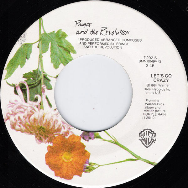 Prince And The Revolution : Let's Go Crazy / Erotic City (7", Single, SRC)